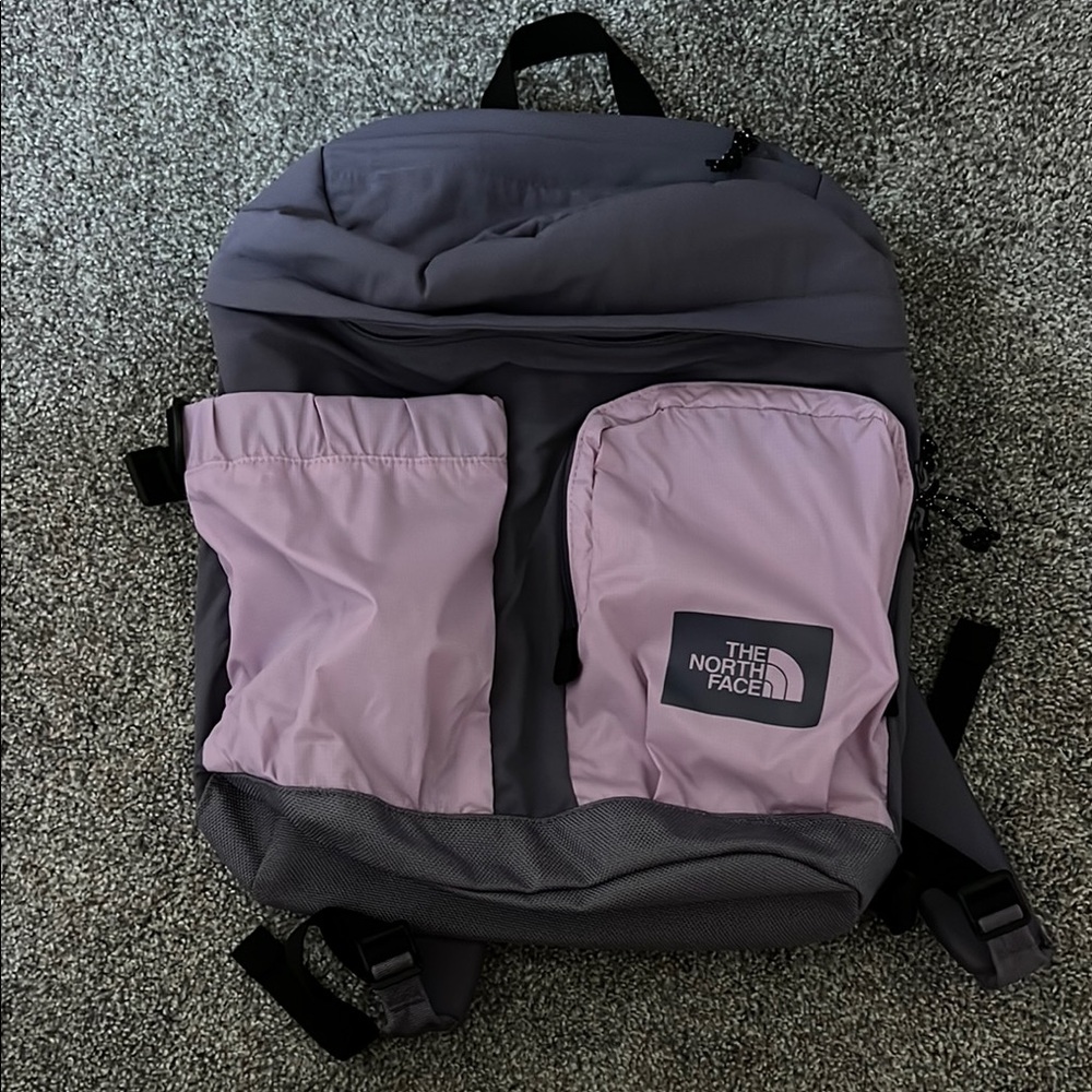 The North Face Men's Gray and Pink Backpack